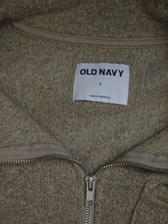 Old Navy Women's Taupe Half-Zip Sweatshirt & Jogger Set Size Large - Picture 5 of 6